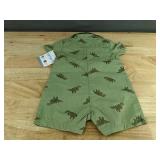 Carter's Zip-Up 1-Piece Jumpsuit, Fleece Footie Pajama, and Green Dino Romper Size 9 Month - Brand New