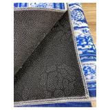 Blue and White Pattern Runner Rug 136' x 20' - Brand New