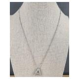 Bubble Letter 'A' Necklace 18' Silver-Tone - Brand New