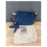 Rustic Town Blue Leather Purse 11' - Brand New