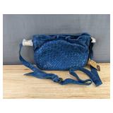 Rustic Town Blue Leather Purse 11' - Brand New