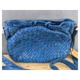 Rustic Town Blue Leather Purse 11' - Brand New