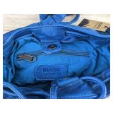 Rustic Town Blue Leather Purse 11' - Brand New