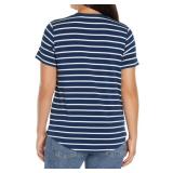 GAP Women's Navy Stripe V-Neck T-Shirt, Size Small - Brand New