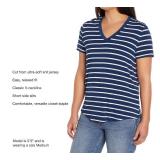 GAP Women's Navy Stripe V-Neck T-Shirt, Size Small - Brand New