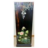 Vintage Carved Lacquer Asian Cabinet