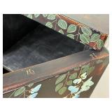 Vintage Carved Lacquer Asian Cabinet