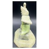 Hand Sculpted Inuit Eskimo Native American & Ultima Thula Greenland Carving of Bears and Stacked Stone with Jade and Nephrite