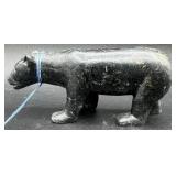 Hand Sculpted Inuit Eskimo Native American & Ultima Thula Greenland Carving of Bears and Stacked Stone with Jade and Nephrite