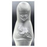 Vintage Stef Uiterwaal Leerdam Glasswork Frosted Madonna with Child