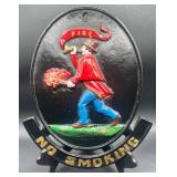 Vintage Cast Iron 'No Smoking' Wall Sign from Virginia Metalcrafters - Hand Cast & Hand Painted