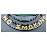 Vintage Cast Iron 'No Smoking' Wall Sign from Virginia Metalcrafters - Hand Cast & Hand Painted