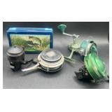 Vintage Fishing Reels Bundle  - Johnson Citation,Heddon, Martin Automatic Fly Fishing Reel, Johnson Sprint