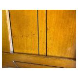 Pair of Vintage Hammary French Provincial Accent Side Tables with Inlayed Leather Top & Front Drawer