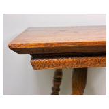 Antique Victorian-Era Parlor Table and French Style Kidney Shaped Accent Table