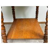 Antique Victorian-Era Parlor Table and French Style Kidney Shaped Accent Table