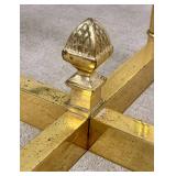 Vintage Scalloped Brass and Glass Coffe Table with Hoofed Feet