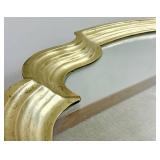 Vintage Scalloped Brass and Glass Coffe Table with Hoofed Feet