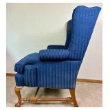 Pair of Ethan Allen Blue Wing Back Chairs