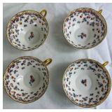 Jean Pouyat J.P.L. Fine Porcelain Plates and Teacup Set  from Limoges France -Late 19th Century