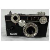 Vintage Camera Bundle - Argus C3 35mm Cameras, Kalimar CdS 31 Light Meter and Vintage Soligor F/4.5 F-135 Lens in Vintage Alligator Case