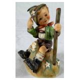 Goebel Hummel Figurines W. Germany -  'She Loves Me, She Loves Me Not' and 'Mountaineer'