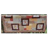 Handmade Machine Quilted Patchwork Throw Quilt 50' x 62'