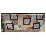 Handmade Machine Quilted Patchwork Throw Quilt 50' x 62'