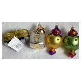 Handblown and Handpainted Glass Ornaments - 13 pieces