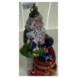 Handblown Santa and Snowmen Glass Ornaments - 6 Pieces