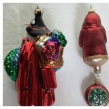 Handblown Santa and Snowmen Glass Ornaments - 6 Pieces