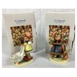 Goebel Hummel Figurines W. Germany- 'Goose Girl' and 'Signs of Spring'