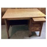 Solid Tiger Oak Vintage Desk with Slide Out Writing Board and 3 Dovetailed Drawers