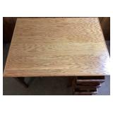 Solid Tiger Oak Vintage Desk with Slide Out Writing Board and 3 Dovetailed Drawers