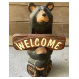 Front Door Décor - Wrought Iron Bench and Welcome Bear