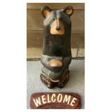 Front Door Décor - Wrought Iron Bench and Welcome Bear