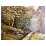 Original Vintage Framed and Signed Landscape Oil Painting - 31.5' x 55.5' x 2'