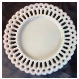 Vintage Milkglass Collection - Includes: Large Flower Vase, 2 Small Bud Vases, Sectioned Relish Dish, Small Plate, Juicer