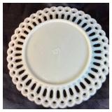 Vintage Milkglass Collection - Includes: Large Flower Vase, 2 Small Bud Vases, Sectioned Relish Dish, Small Plate, Juicer