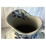 Blue Collection: 12'H Dover Emery Burslem Pottery - Made in England and 12'H Ceramic Decorative Watering Can - Sudi's Garden, Made in Portugal