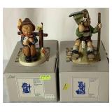 Goebel Hummel Figurines W. Germany -  'She Loves Me, She Loves Me Not' and 'Mountaineer'