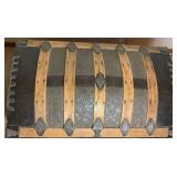 Antique Wood Trimmed Steamer Trunk - 20.5'D x 33.75'W x 25.25'H