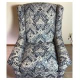 Blue Wingback Chair by Craftsman Furniture Inc