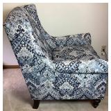 Blue Wingback Chair by Craftsman Furniture Inc