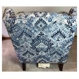 Blue Wingback Chair by Craftsman Furniture Inc
