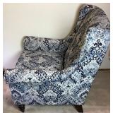 Blue Wingback Chair by Craftsman Furniture Inc