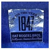 Vintage 1847 Rogers Bros. Silver Plated Flatware - Heritage Design with 'A' Monogram  - Service for 8 , missing one teaspoon