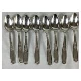 Vintage 1847 Rogers Bros. Silver Plated Flatware - Heritage Design with 'A' Monogram  - Service for 8 , missing one teaspoon