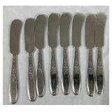 Vintage 1847 Rogers Bros. Silver Plated Flatware - Heritage Design with 'A' Monogram  - Service for 8 , missing one teaspoon