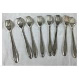 Vintage 1847 Rogers Bros. Silver Plated Flatware - Heritage Design with 'A' Monogram  - Service for 8 , missing one teaspoon